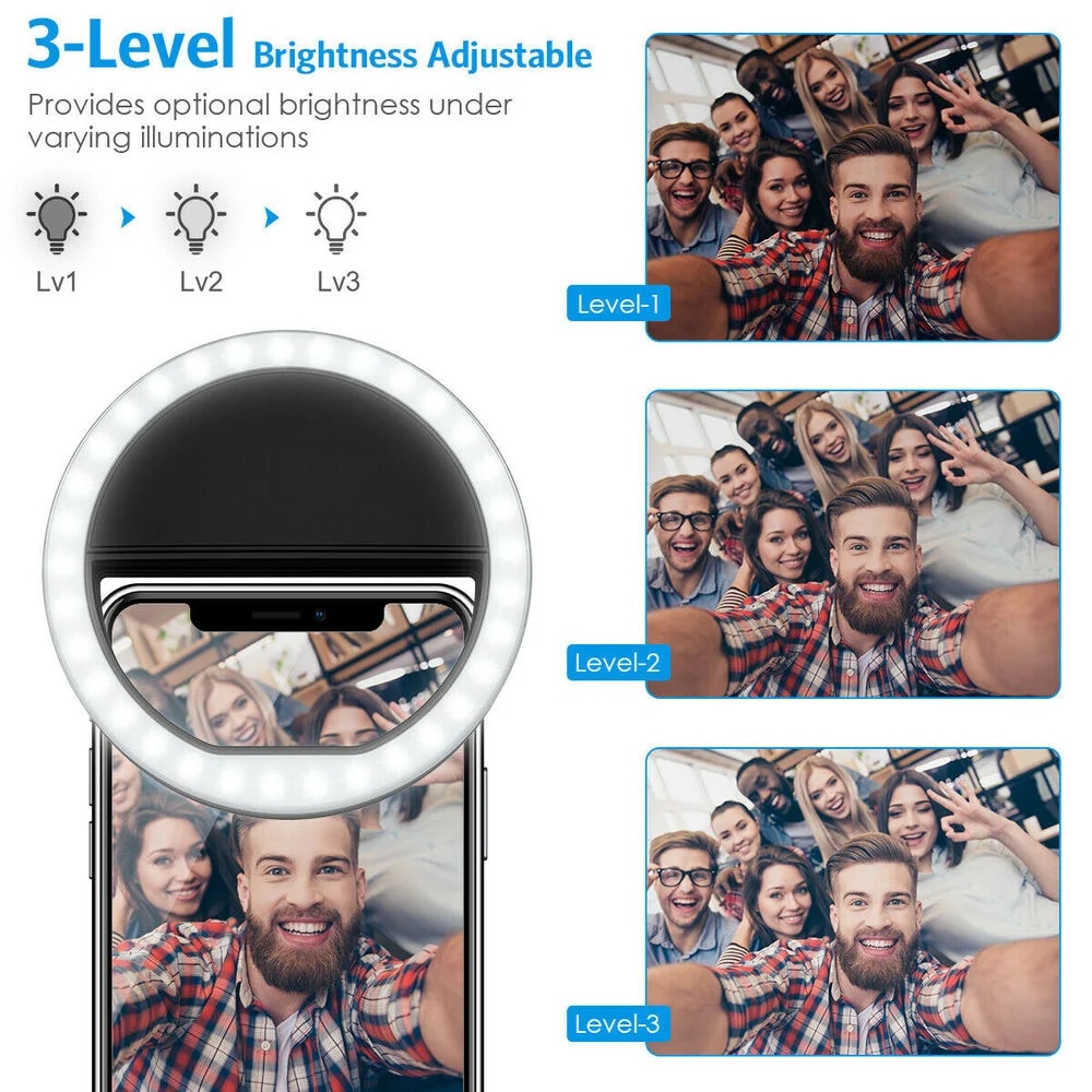 USB Rechargeable LED Selfie Ri - đánh giá và giá Photography Lighting Game